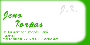 jeno korpas business card